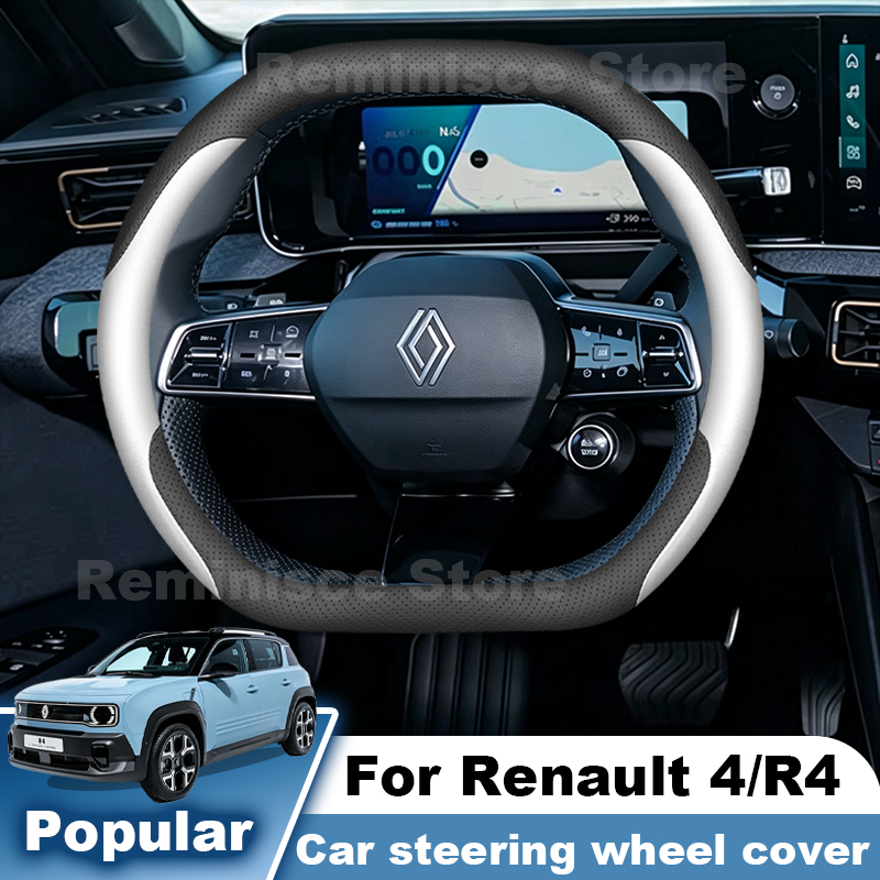 Tech Accessories Renault - Leather Car Steering Wheel Cover For