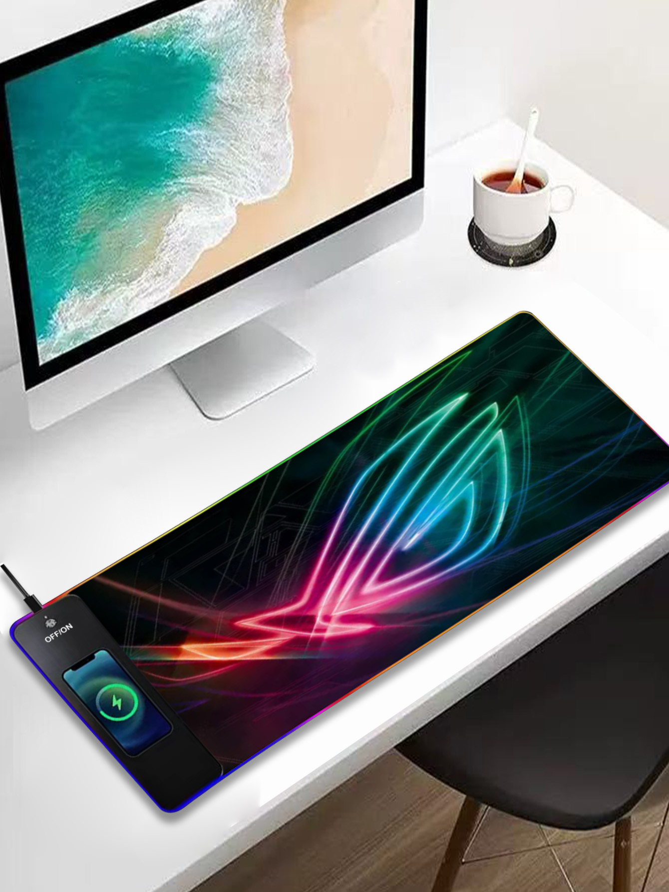 Mouse Charging Pad - RGB Illuminated Multi-Functional 15W Wireless Charging