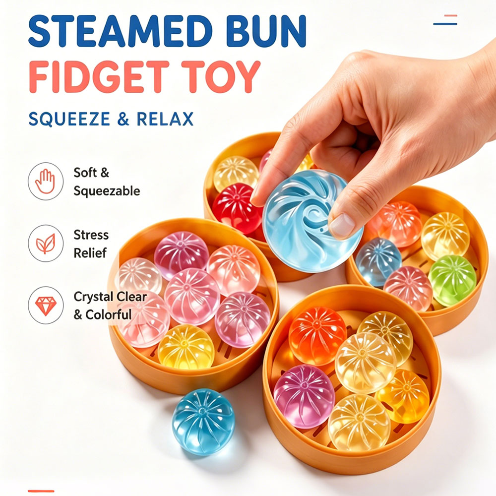 Tech Home Accessories - Kawaii 5Pcs Crystal Dim Sum Squishy