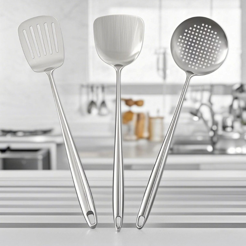 Hi Tech Kitchen Accessories - Food Stainless Steel Wok Spatula Metal