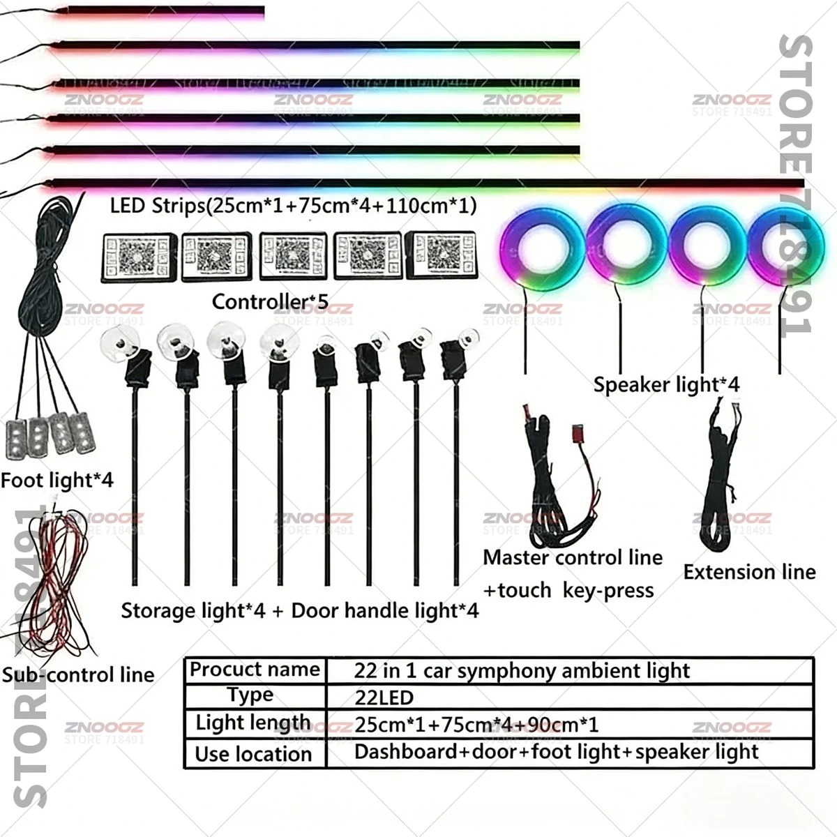 22in1 RGB Car Interior Acrylic - огляд і ціна Tech Accessories Renault