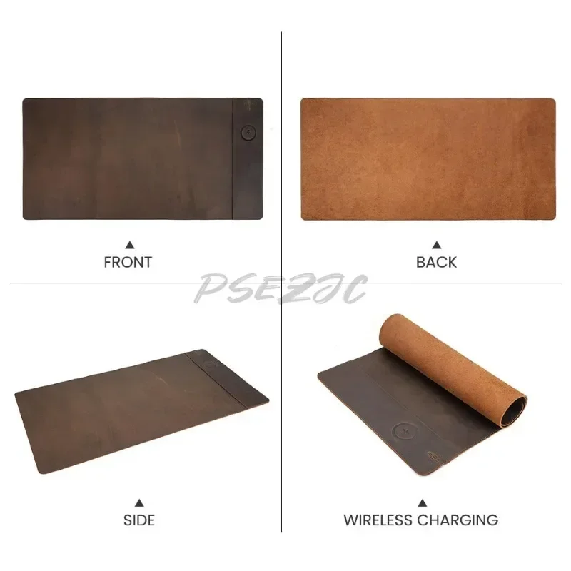 Vintage Cowhide Mouse Pad with - огляд і ціна Mouse Charging Pad