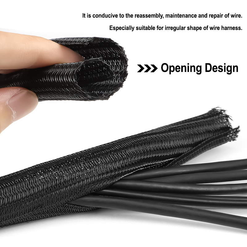 2/10m Black PET Braided Self-C - огляд і ціна Cable Sleeve Neoprene