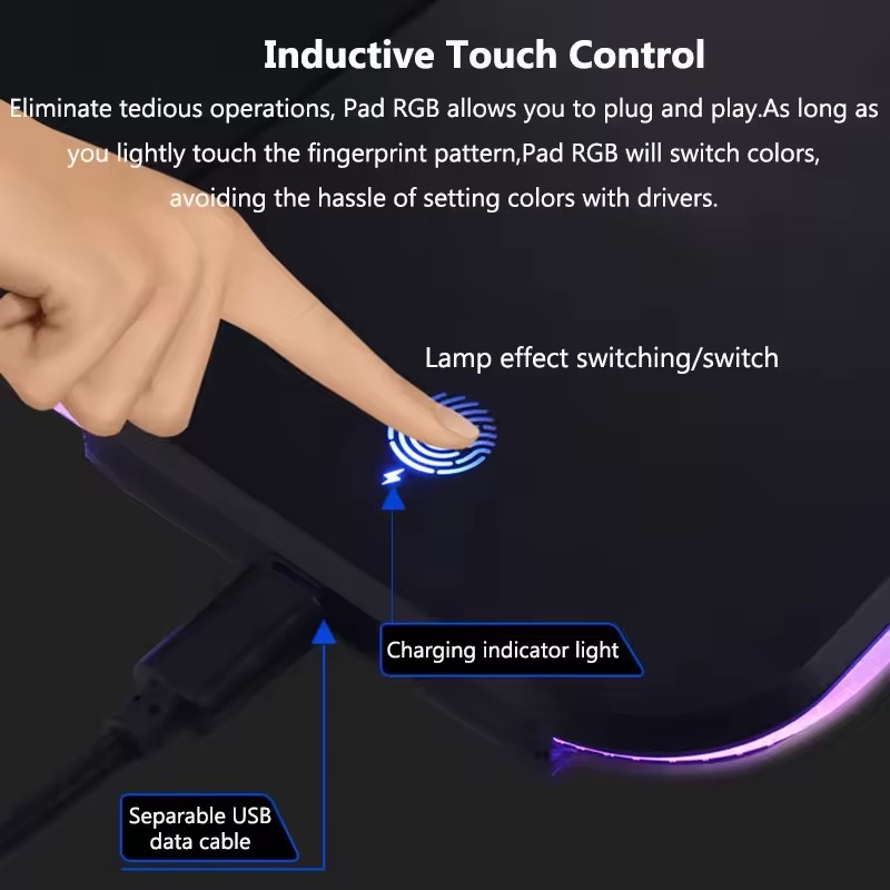 RGB mouse pad with wireless ch - огляд і ціна Mouse Charging Pad