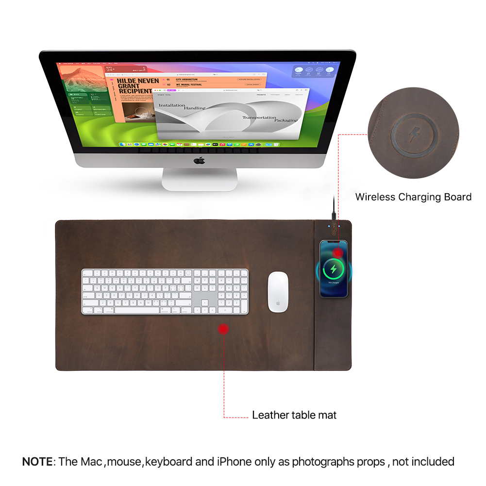 Genuine Leather Mouse Pad With - огляд і ціна Mouse Charging Pad