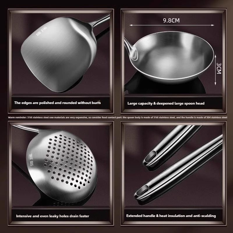 Food Stainless Steel Wok Spatu - огляд і ціна Hi Tech Kitchen Accessories