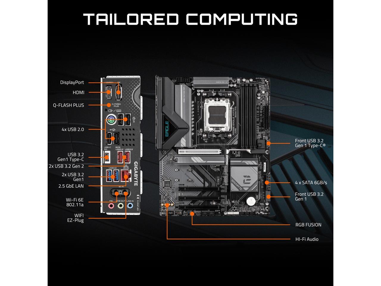GIGABYTE B650E EAGLE WIFI6E AM - огляд і ціна Corsair Ram Vengeance 16Gb
